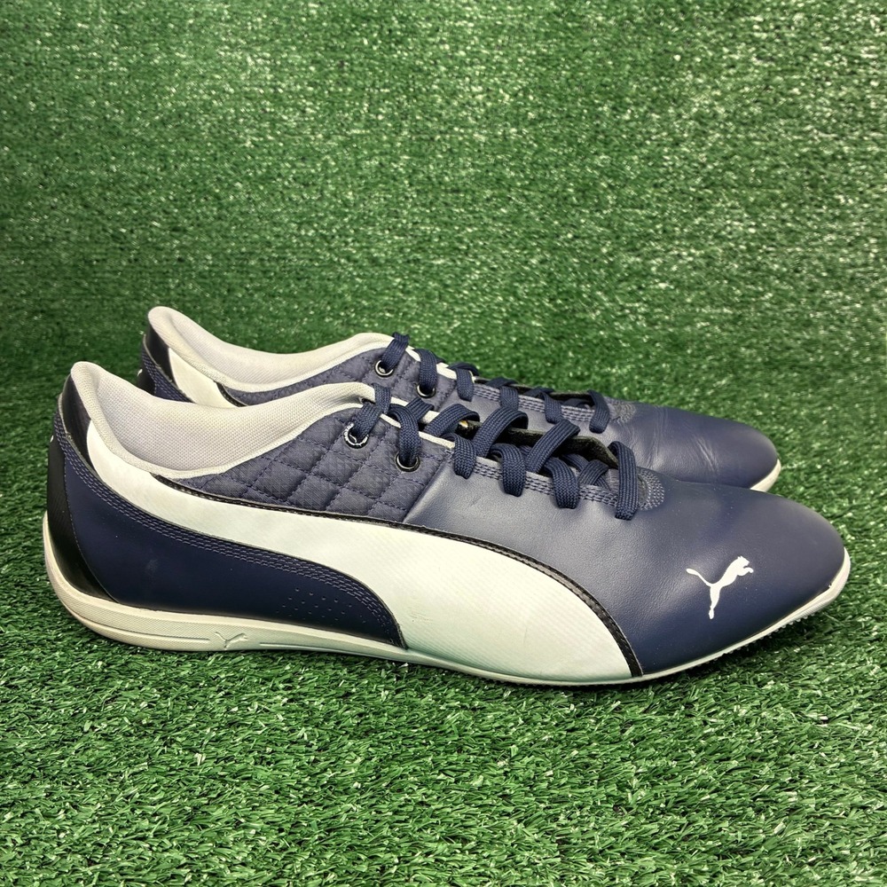 Puma Drift Cat 6 Motorsport Quilted Leather Driving Sneaker Peacoat White Men 14